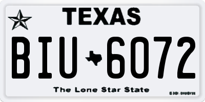 TX license plate BIU6072