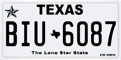 TX license plate BIU6087