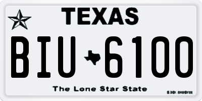 TX license plate BIU6100