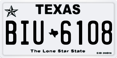TX license plate BIU6108