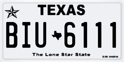 TX license plate BIU6111