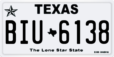 TX license plate BIU6138