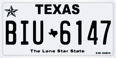 TX license plate BIU6147