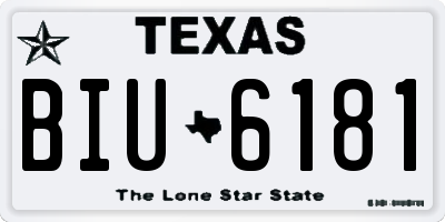 TX license plate BIU6181