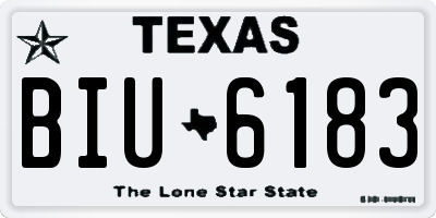 TX license plate BIU6183