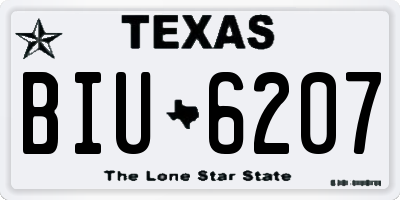 TX license plate BIU6207