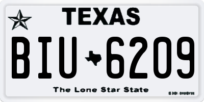 TX license plate BIU6209