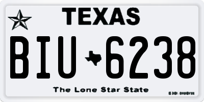 TX license plate BIU6238