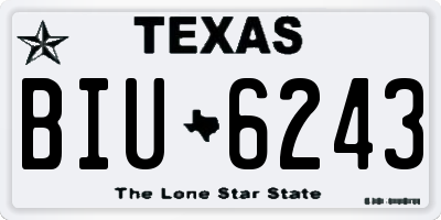 TX license plate BIU6243