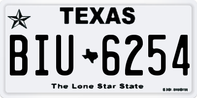 TX license plate BIU6254