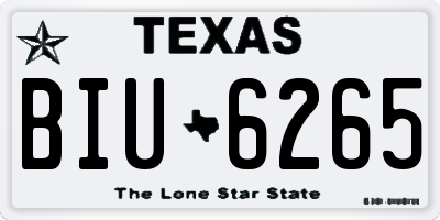 TX license plate BIU6265