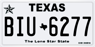 TX license plate BIU6277
