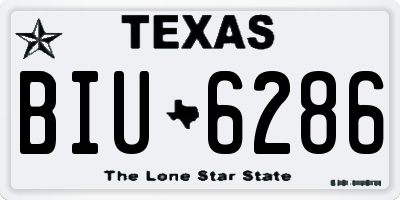 TX license plate BIU6286