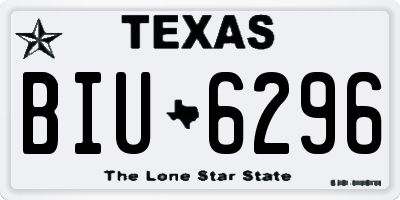 TX license plate BIU6296