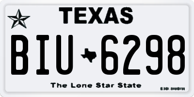 TX license plate BIU6298