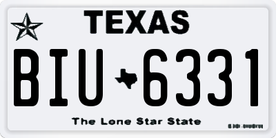TX license plate BIU6331