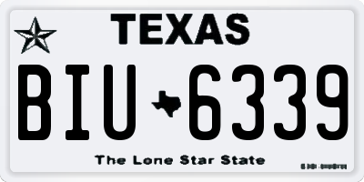 TX license plate BIU6339