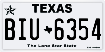 TX license plate BIU6354
