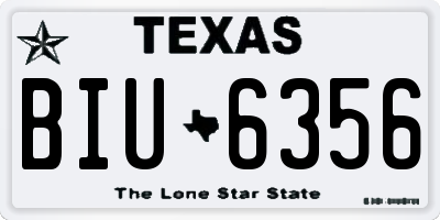 TX license plate BIU6356