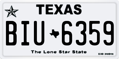 TX license plate BIU6359