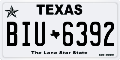TX license plate BIU6392