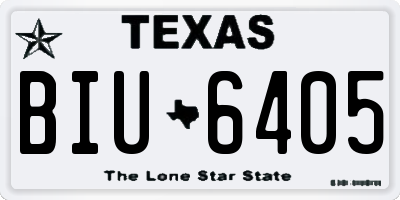 TX license plate BIU6405
