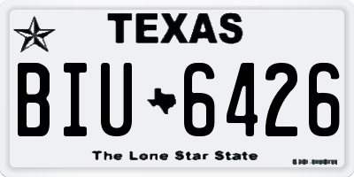 TX license plate BIU6426