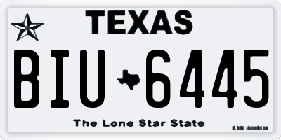TX license plate BIU6445