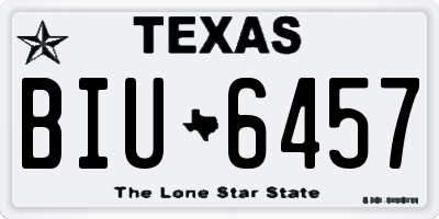 TX license plate BIU6457