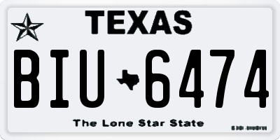 TX license plate BIU6474