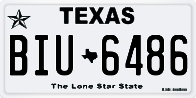 TX license plate BIU6486