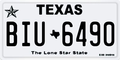 TX license plate BIU6490