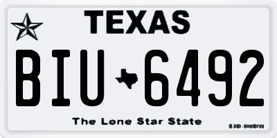 TX license plate BIU6492