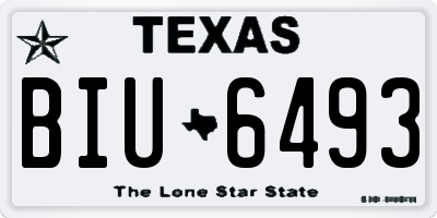 TX license plate BIU6493