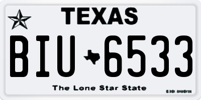 TX license plate BIU6533