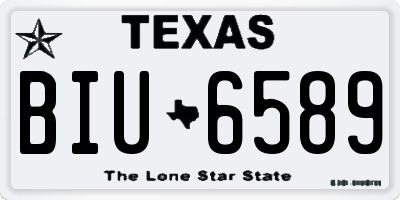 TX license plate BIU6589