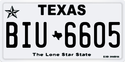 TX license plate BIU6605
