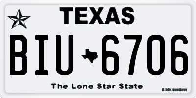 TX license plate BIU6706