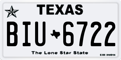 TX license plate BIU6722