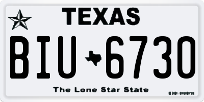 TX license plate BIU6730