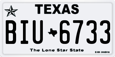 TX license plate BIU6733