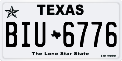 TX license plate BIU6776