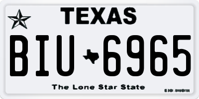 TX license plate BIU6965