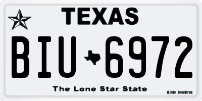 TX license plate BIU6972