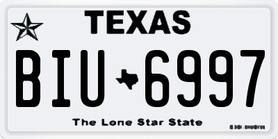 TX license plate BIU6997