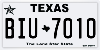 TX license plate BIU7010