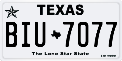 TX license plate BIU7077