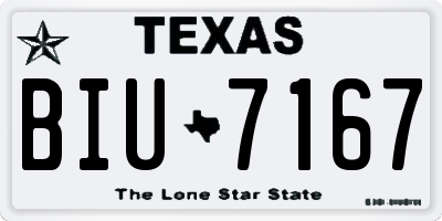 TX license plate BIU7167