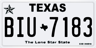 TX license plate BIU7183