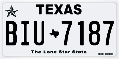 TX license plate BIU7187